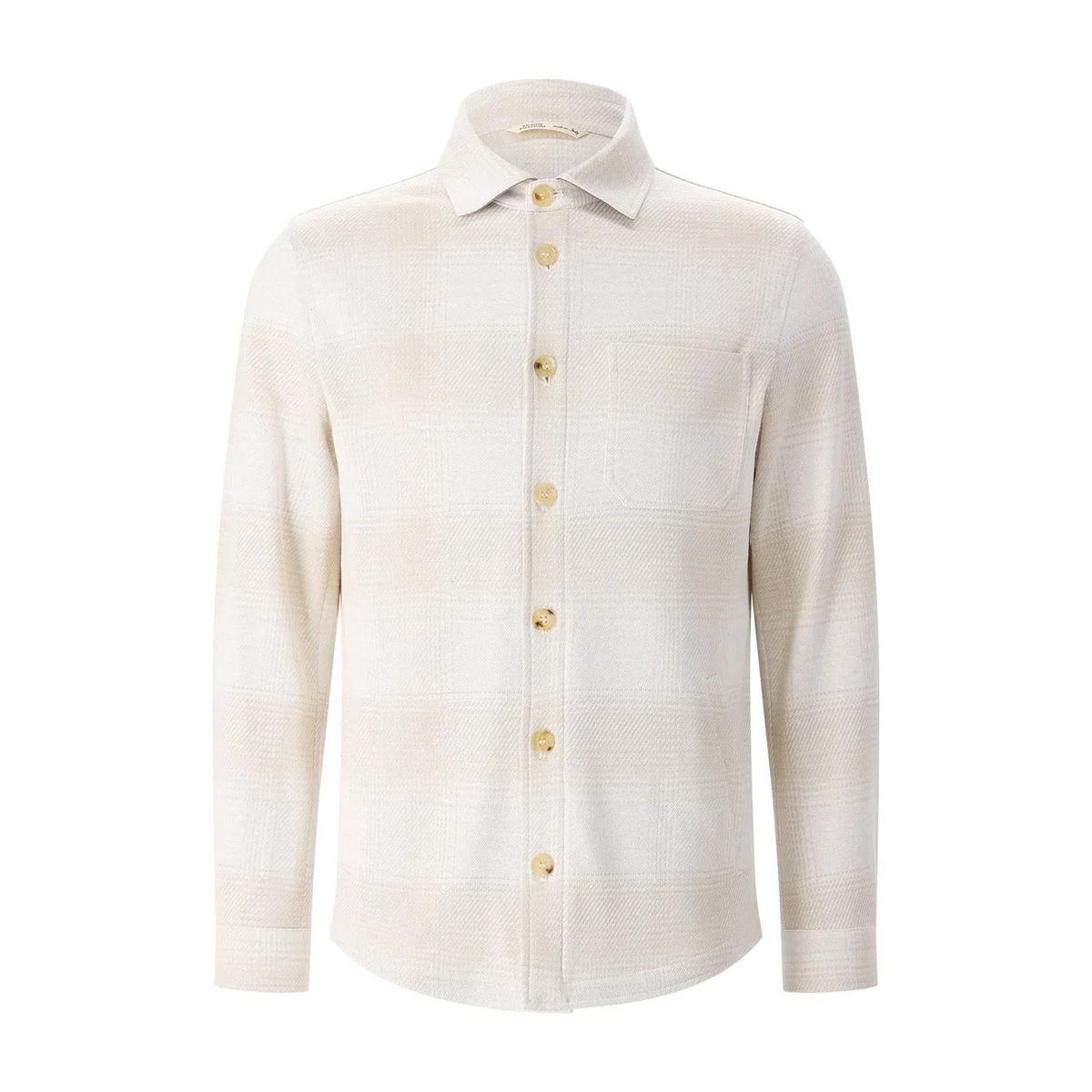 Beige kariertes Overshirt aus Baumwollmischung