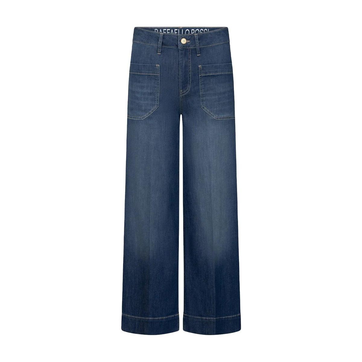 Weite Cropped Jeans mit Taschen