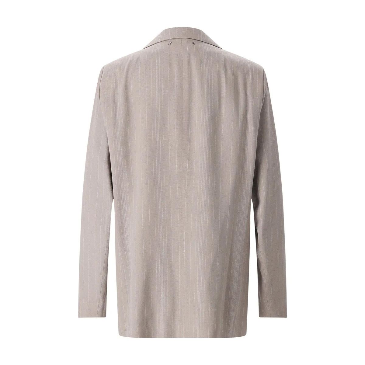 Gestreifter Wollmischungsblazer mit Brosche