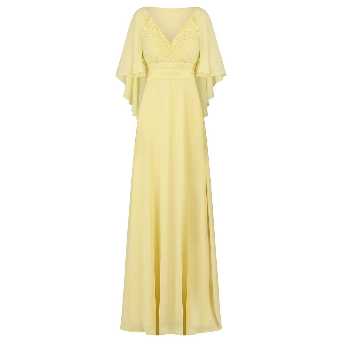 Elegantes Chiffon-Cape Maxikleid