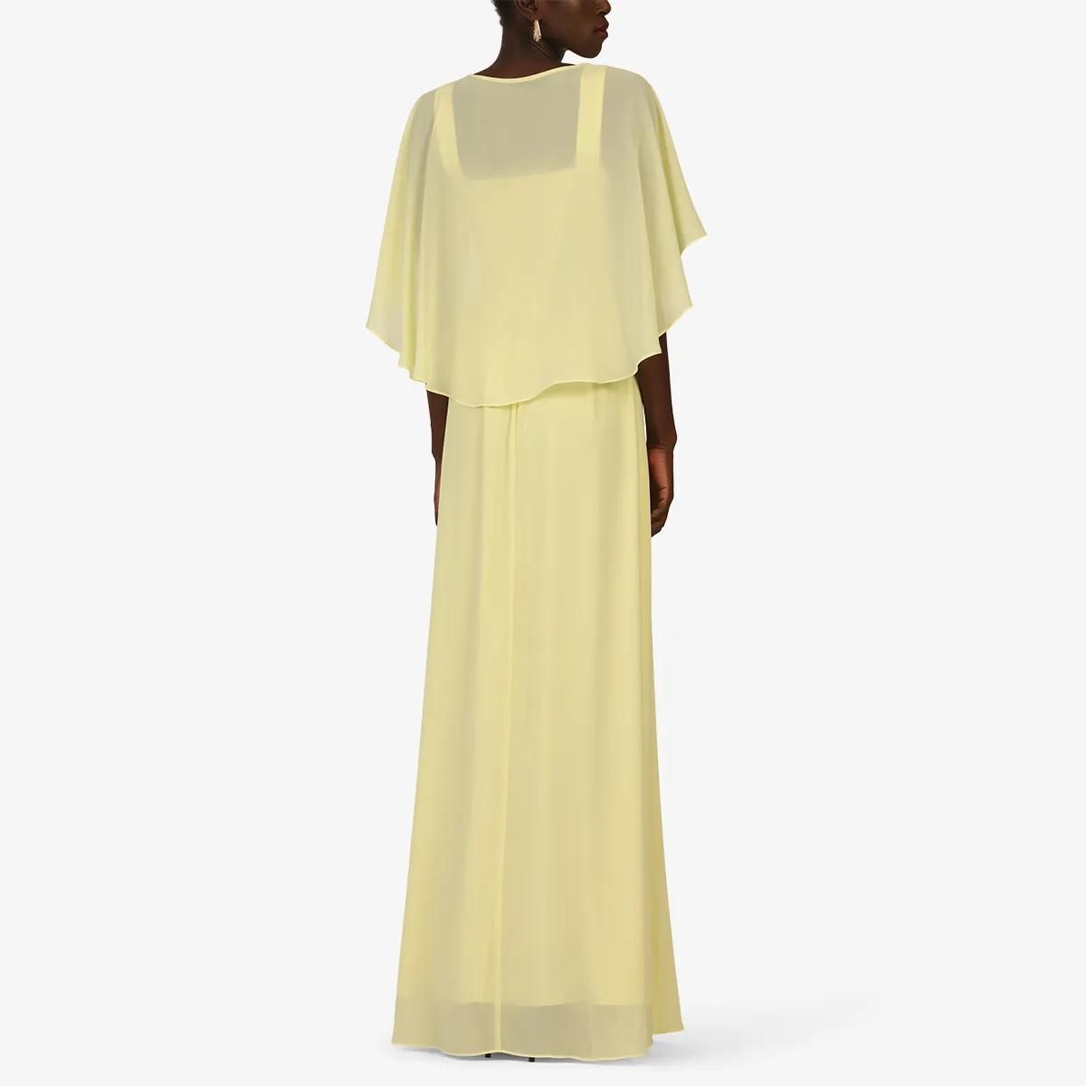 Elegantes Chiffon-Cape Maxikleid