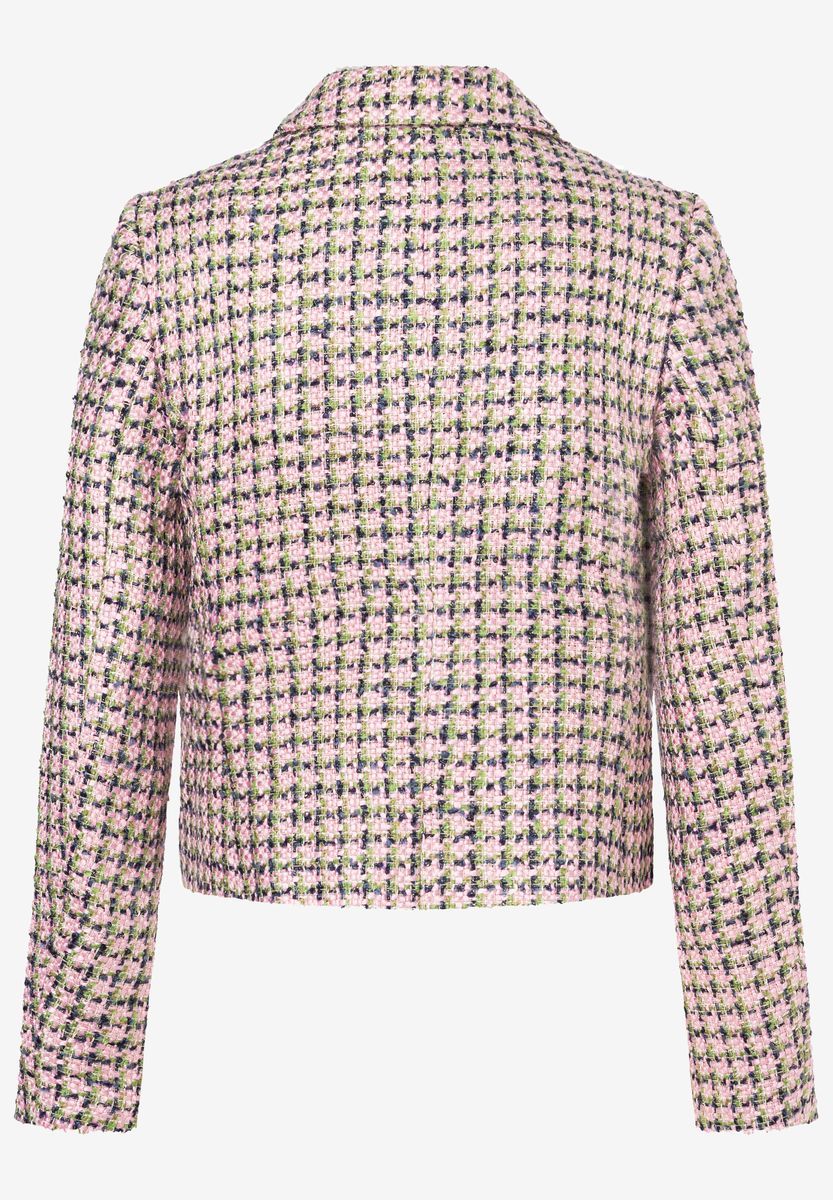 Kurzgeschnittener Bouclé-Blazer mit Reverskragen