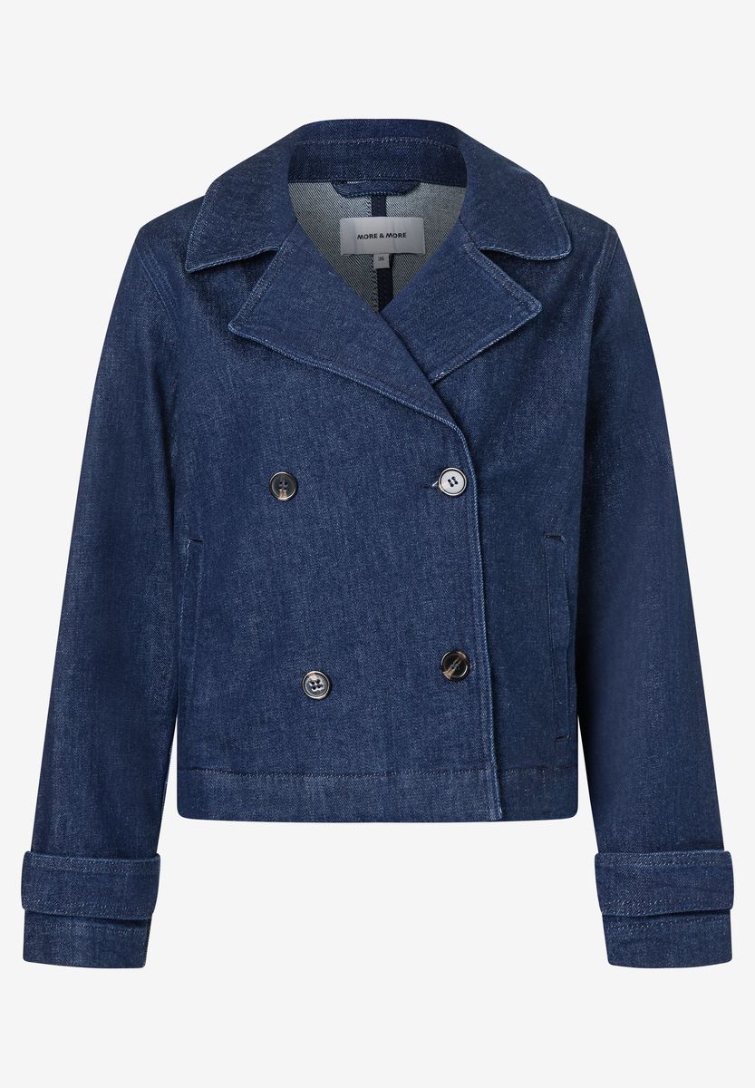 Kurze doppeltreihige Jeansjacke