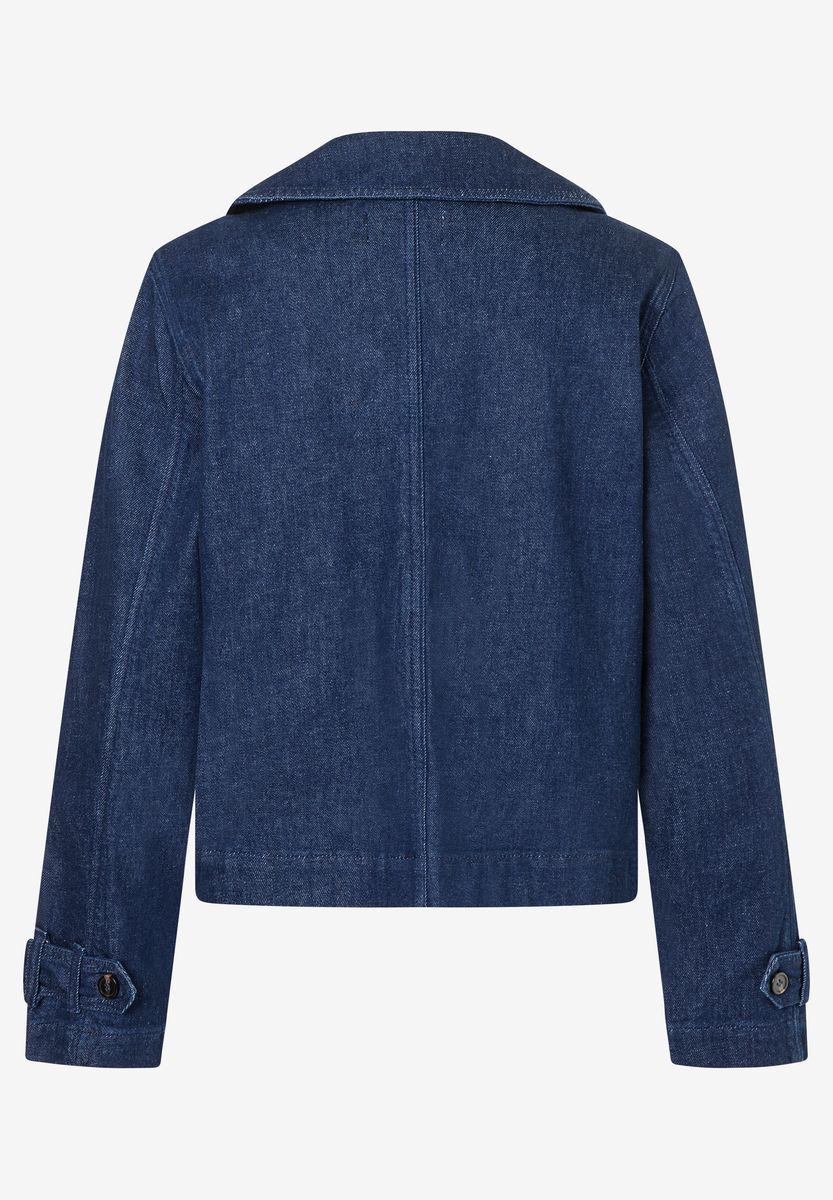 Kurze doppeltreihige Jeansjacke