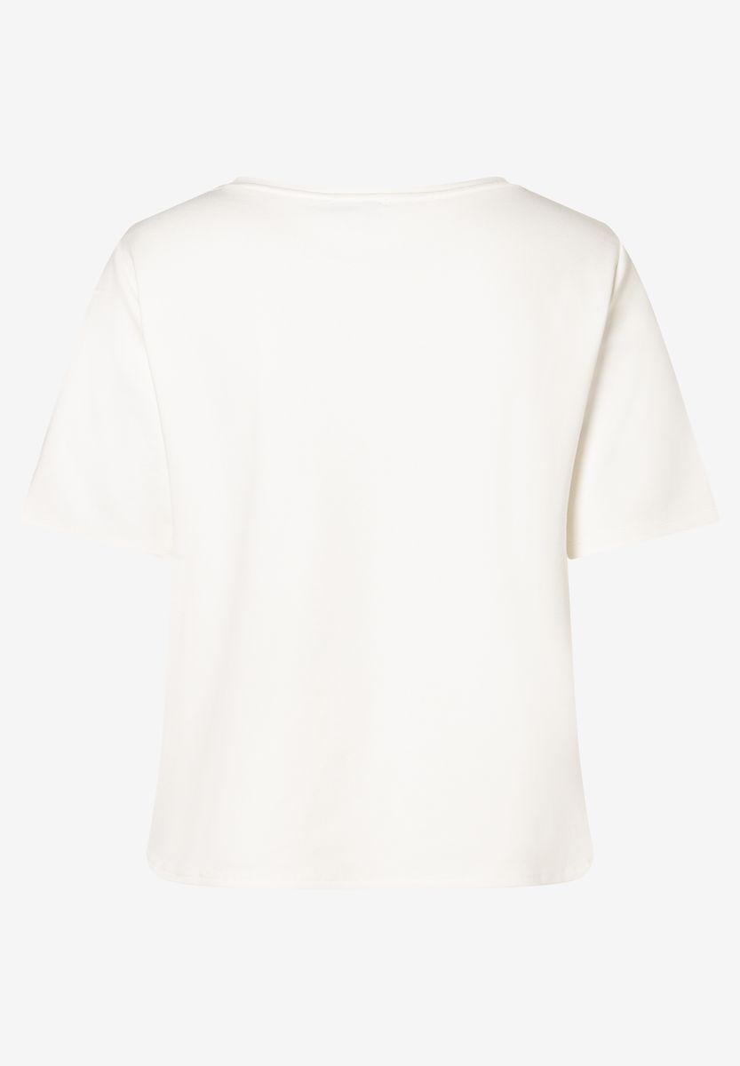 Weißes T-Shirt mit Hummer-Taschendruck