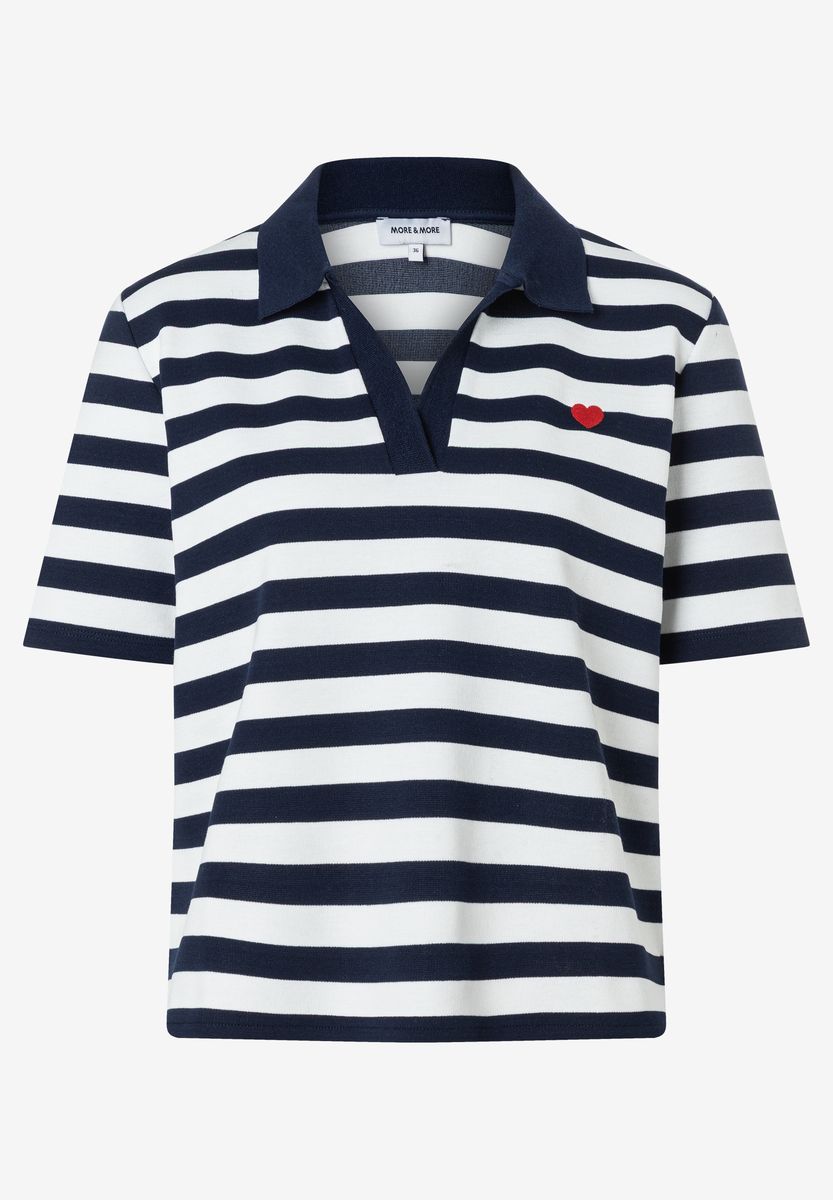 Gestreiftes Poloshirt mit Herzdetail