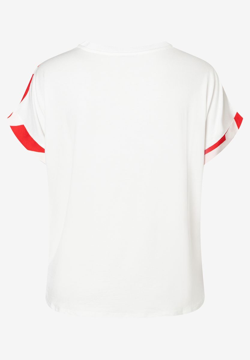 Modernes kastenförmiges T-Shirt mit Blumendruck