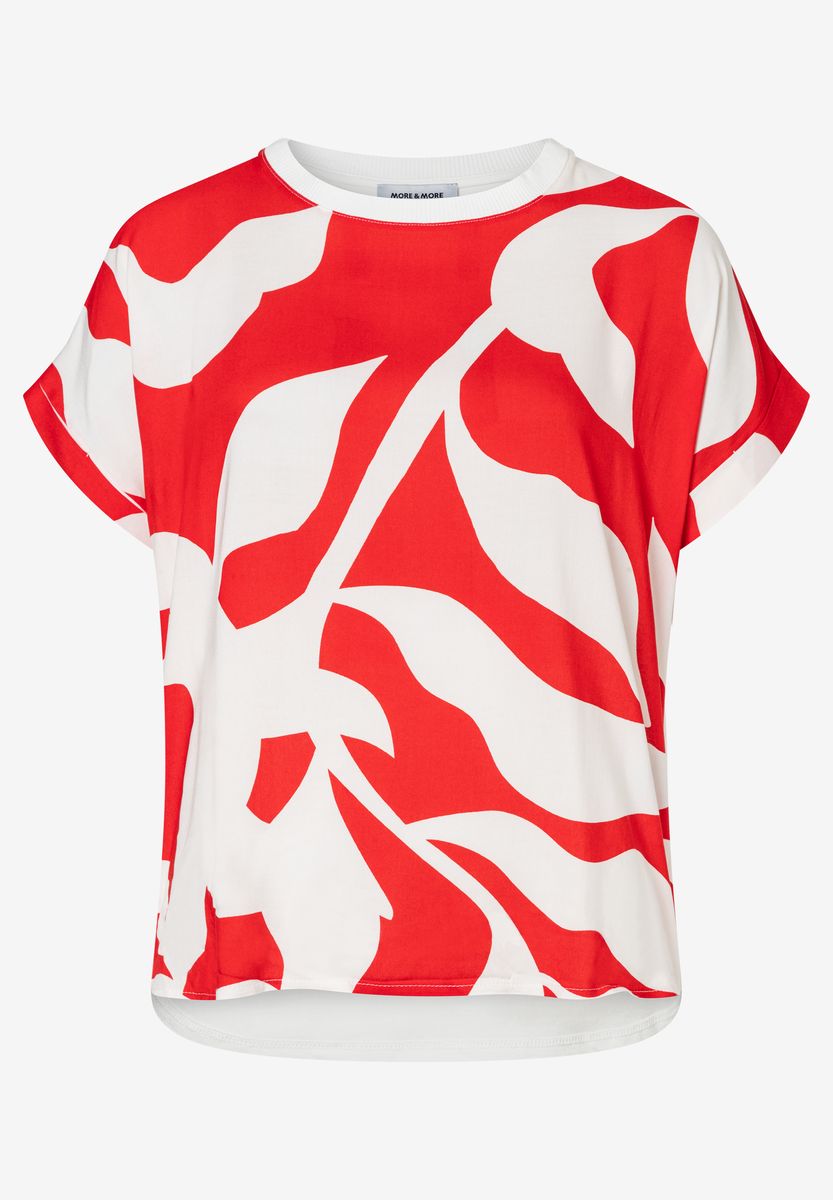 Modernes kastenförmiges T-Shirt mit Blumendruck