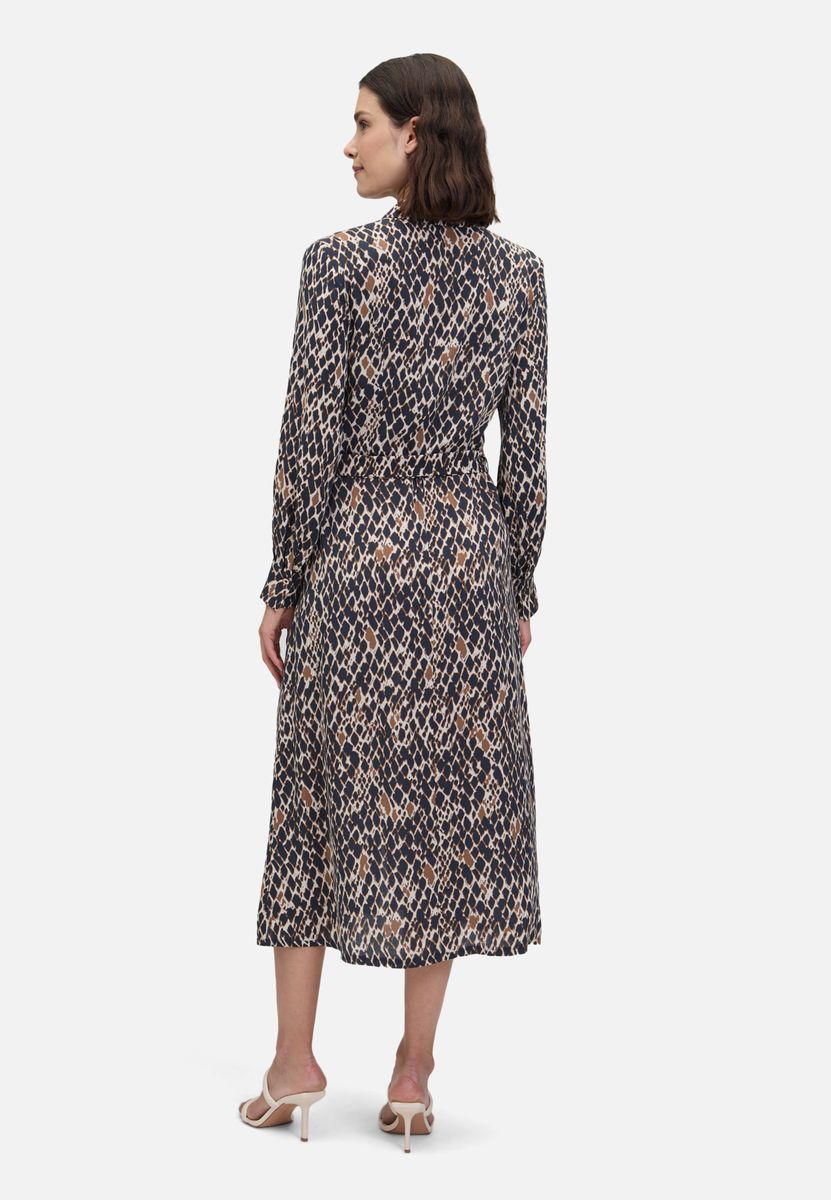 Animal-Print Midi-Hemdblusenkleid