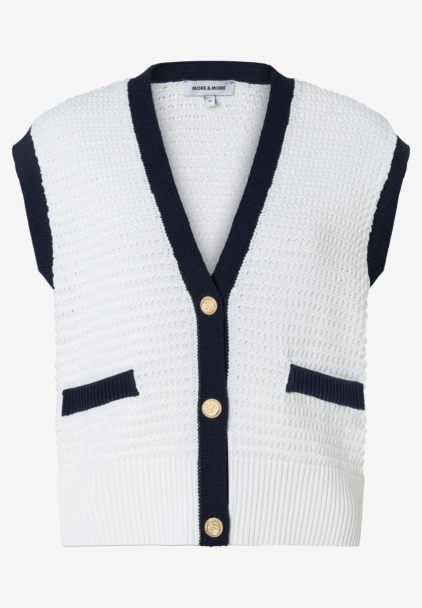 Preppy Strickweste mit Taschen