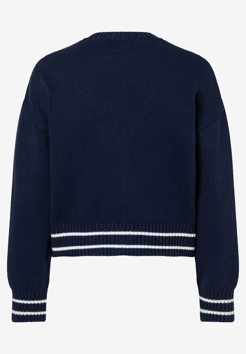 Kurz Strickjacke mit Herz Applikation