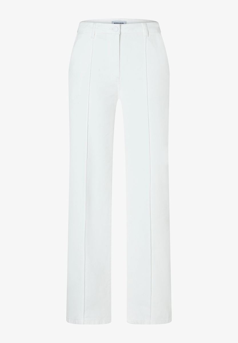Weiße Twill-Hose mit geradem Bein
