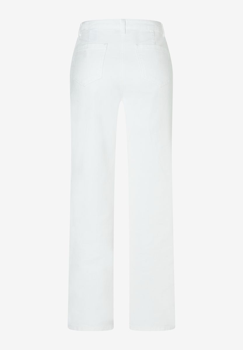 Weiße Twill-Hose mit geradem Bein