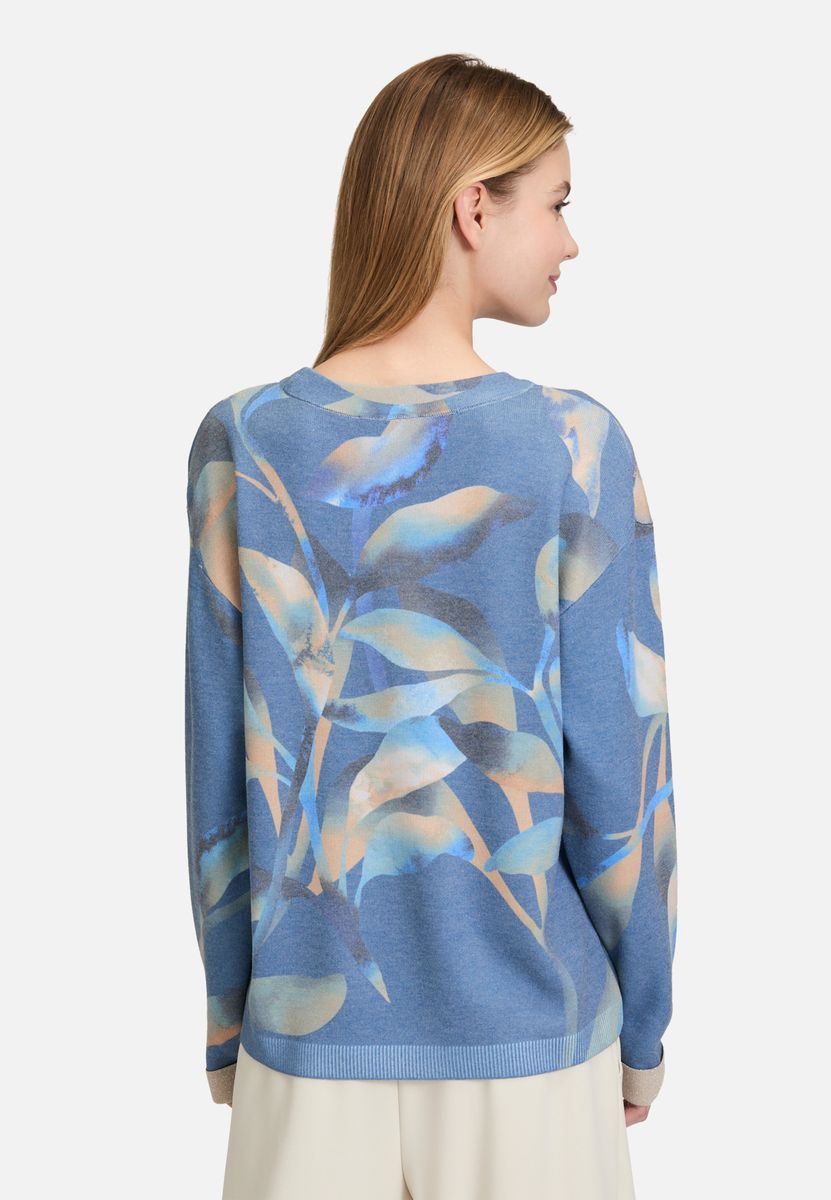 Feinstrickpullover mit floralem Muster