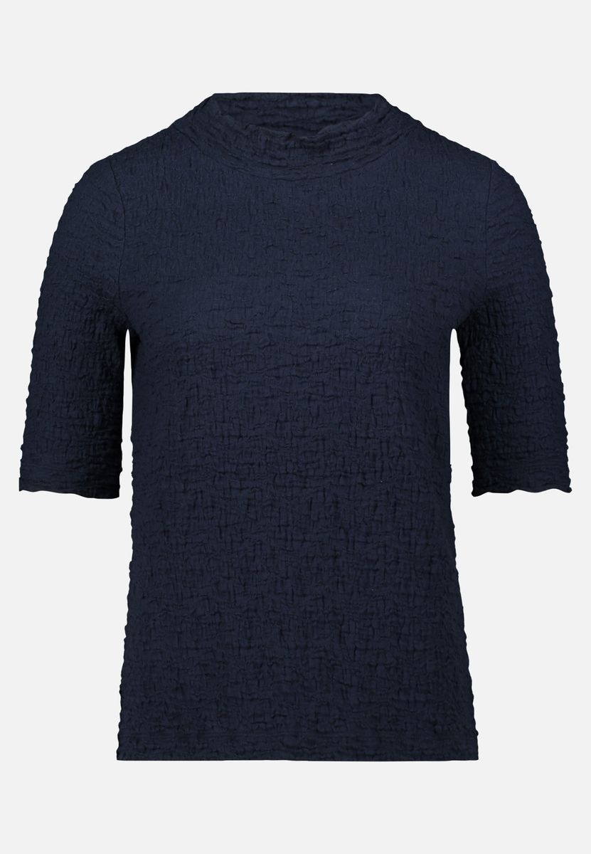 Strukturierter Strickpullover mit Stehkragen