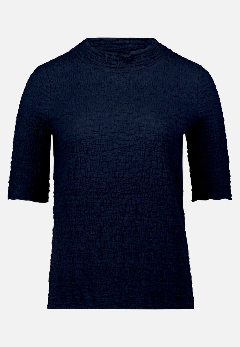 Strukturierter Strickpullover mit Stehkragen