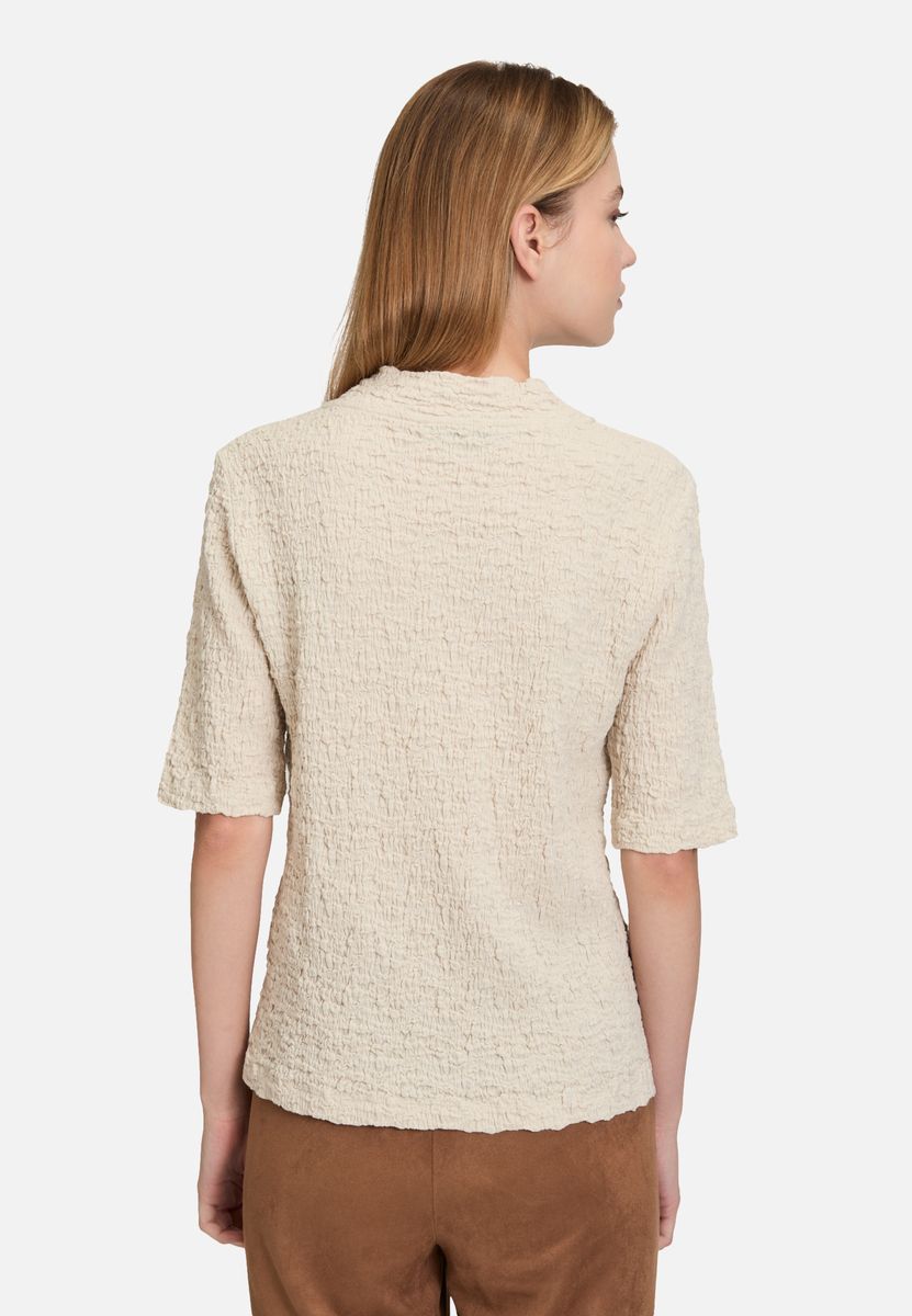 Strukturierter Strickpullover mit Stehkragen