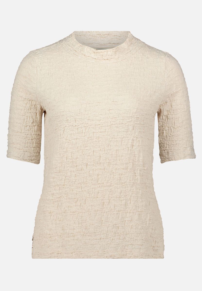Strukturierter Strickpullover mit Stehkragen