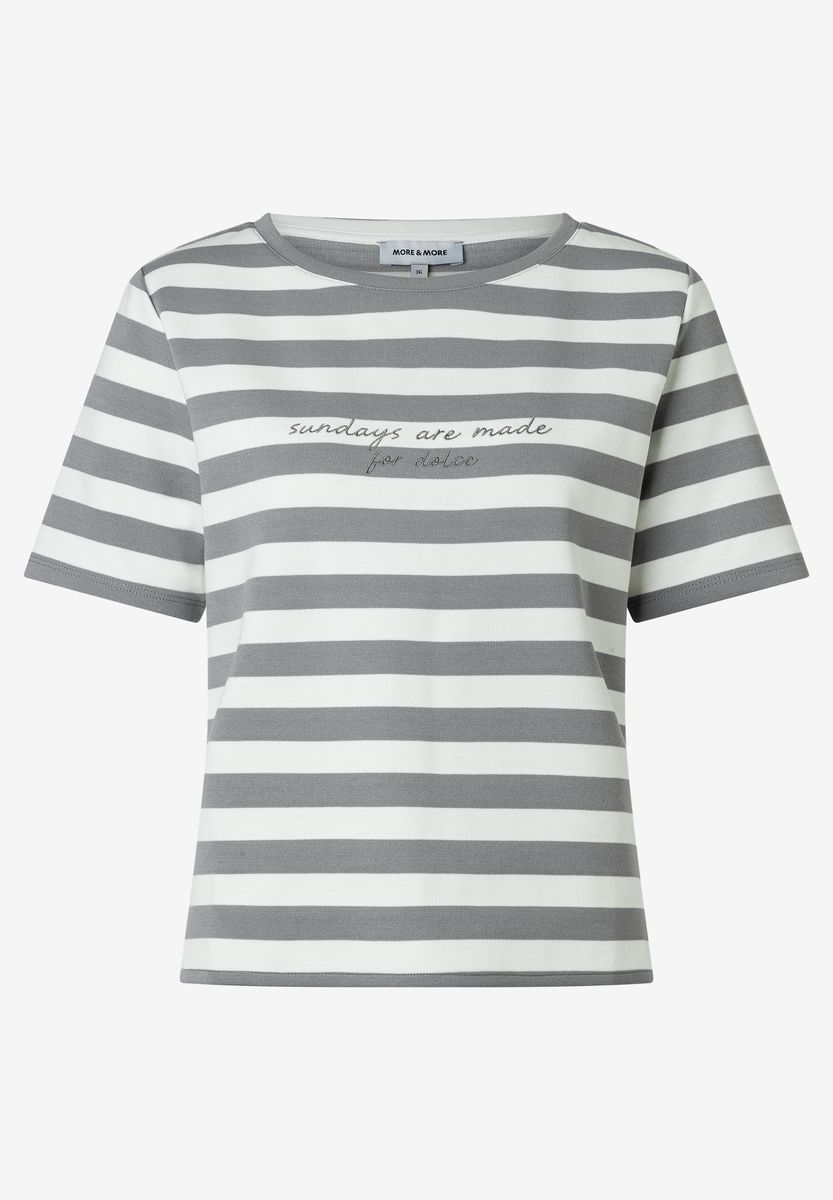 Gestreiftes T-Shirt mit Grafikprint