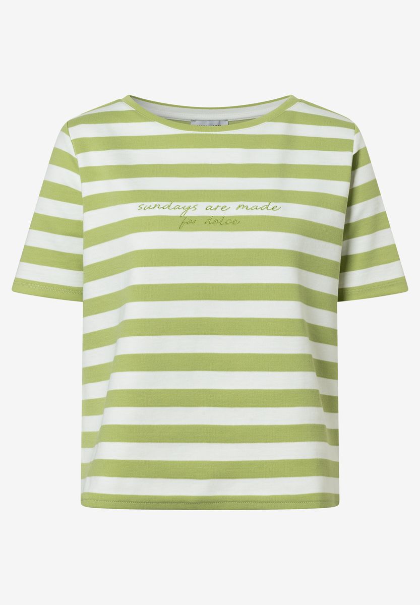 Gestreiftes T-Shirt mit Grafikprint