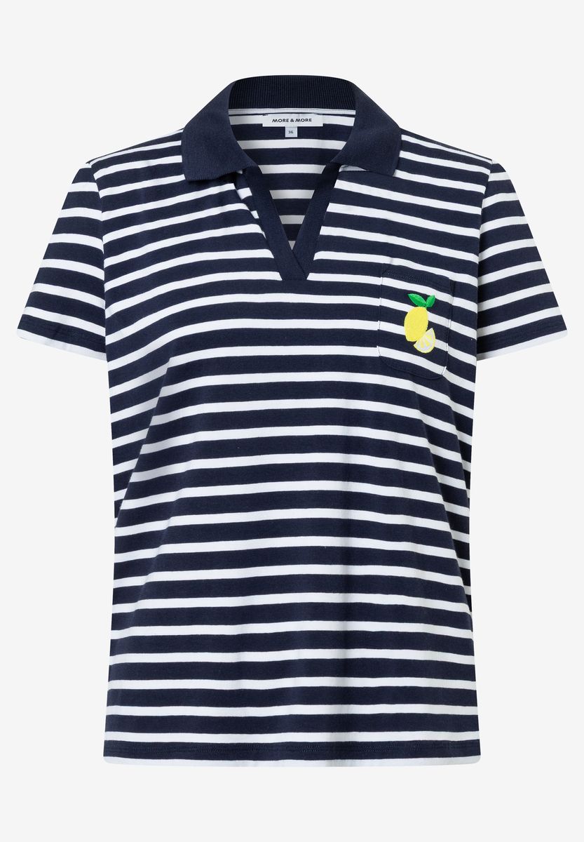 Gestreiftes Poloshirt mit Zitronen-Detail