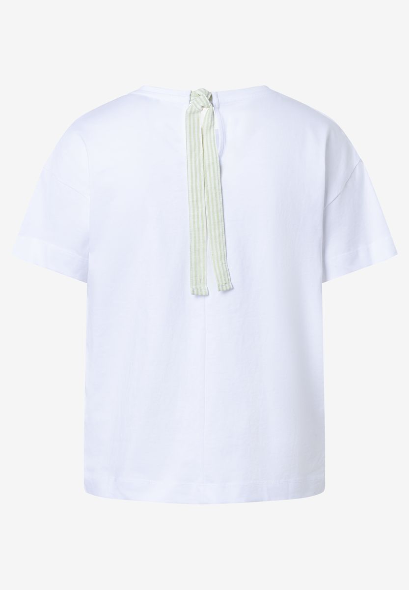 Baumwoll-T-Shirt mit Blumenapplikation