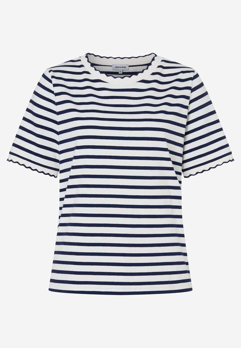 Gestreiftes T-Shirt mit Wellenkante