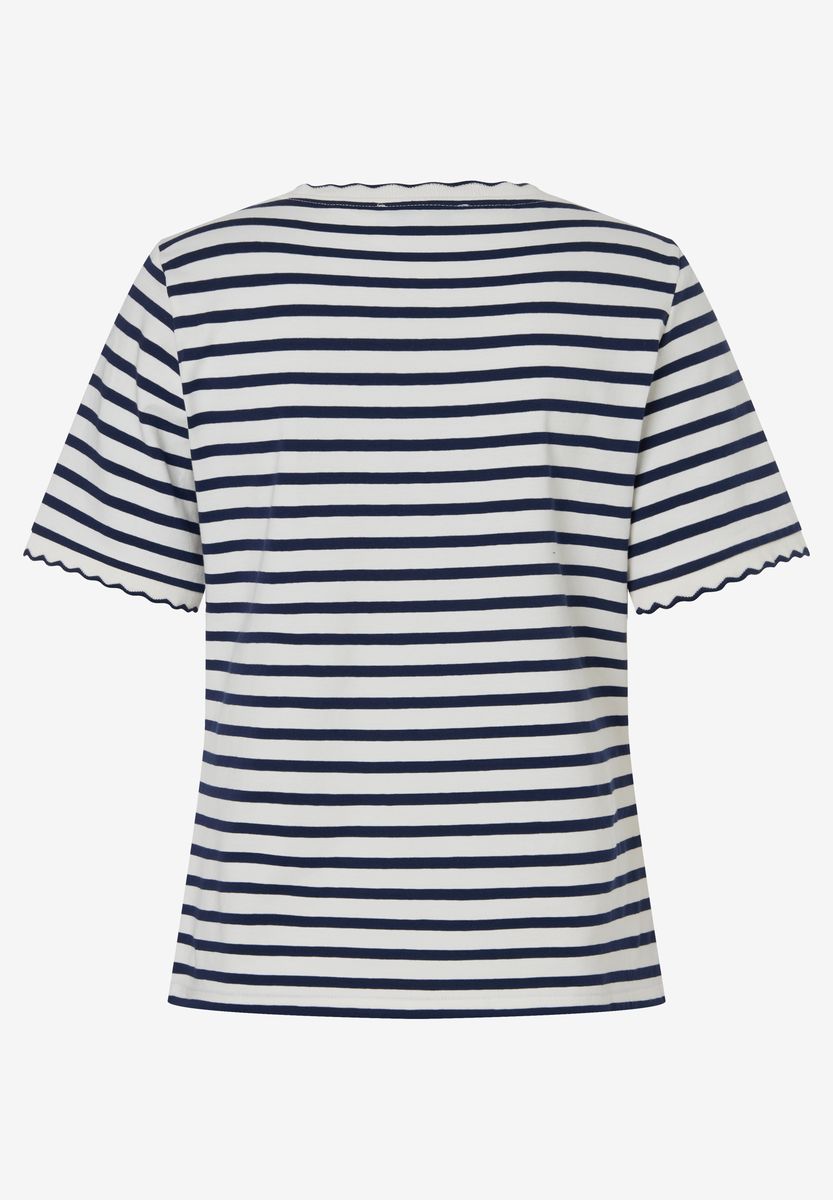Gestreiftes T-Shirt mit Wellenkante
