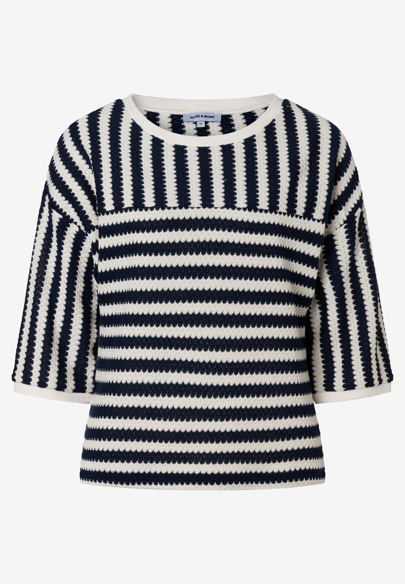 Gestreiftes Strickoberteil aus Baumwollmischung