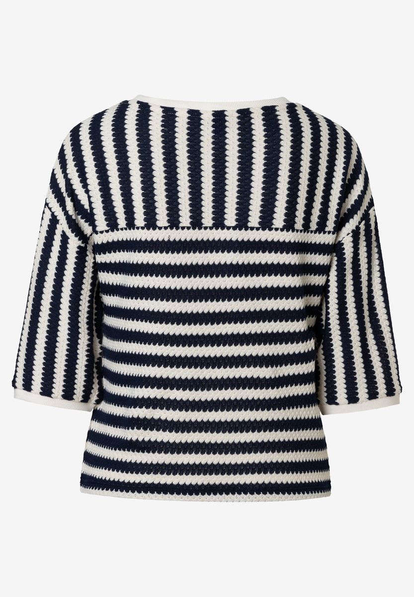 Gestreiftes Strickoberteil aus Baumwollmischung