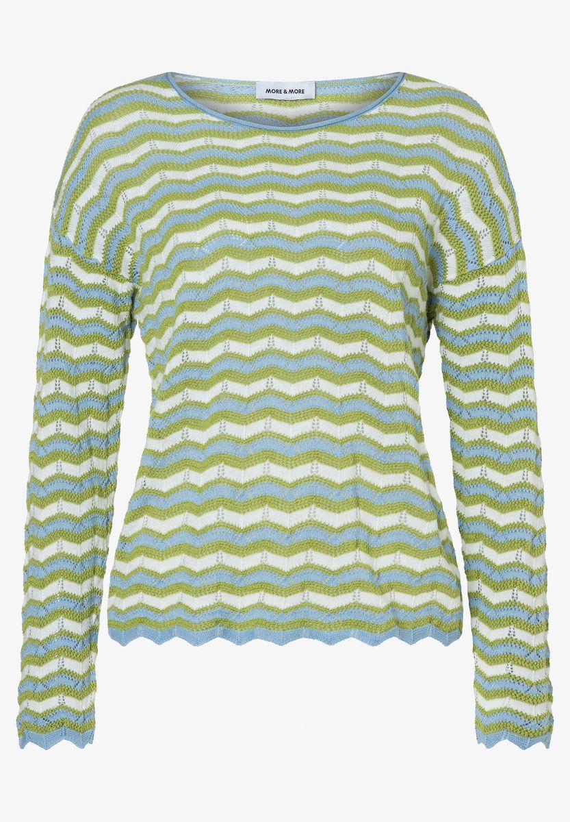 Wellenstreifen Strickpullover