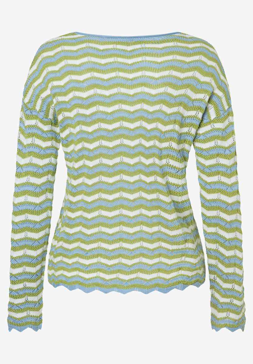 Wellenstreifen Strickpullover