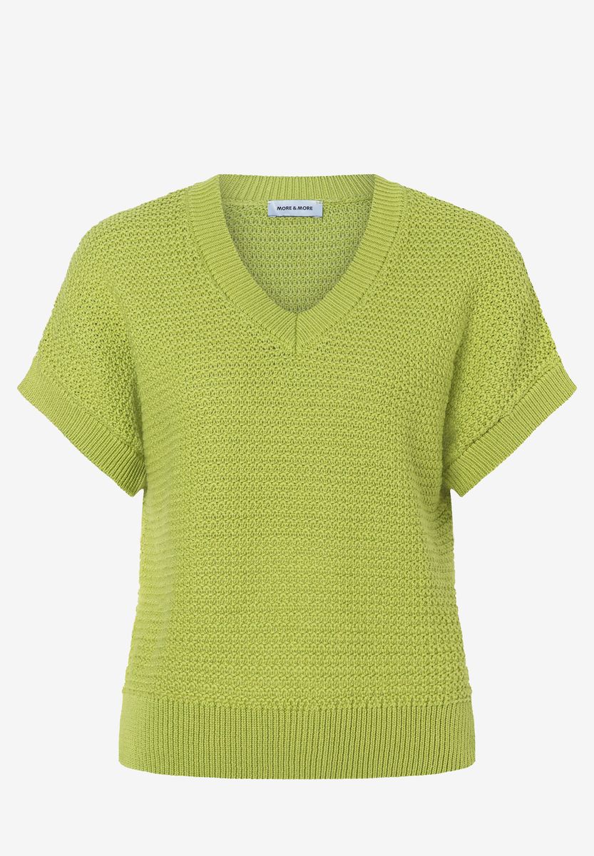 Strukturierter Strickpullover mit V-Ausschnitt