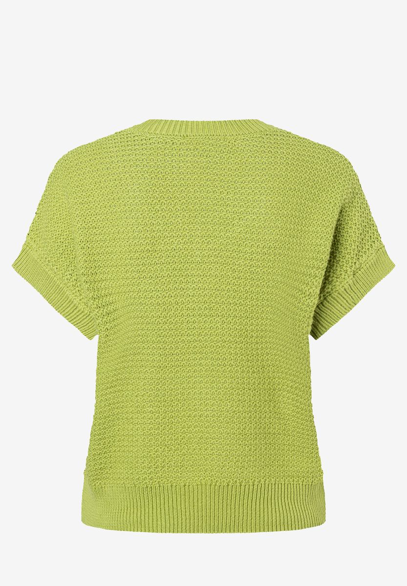 Strukturierter Strickpullover mit V-Ausschnitt