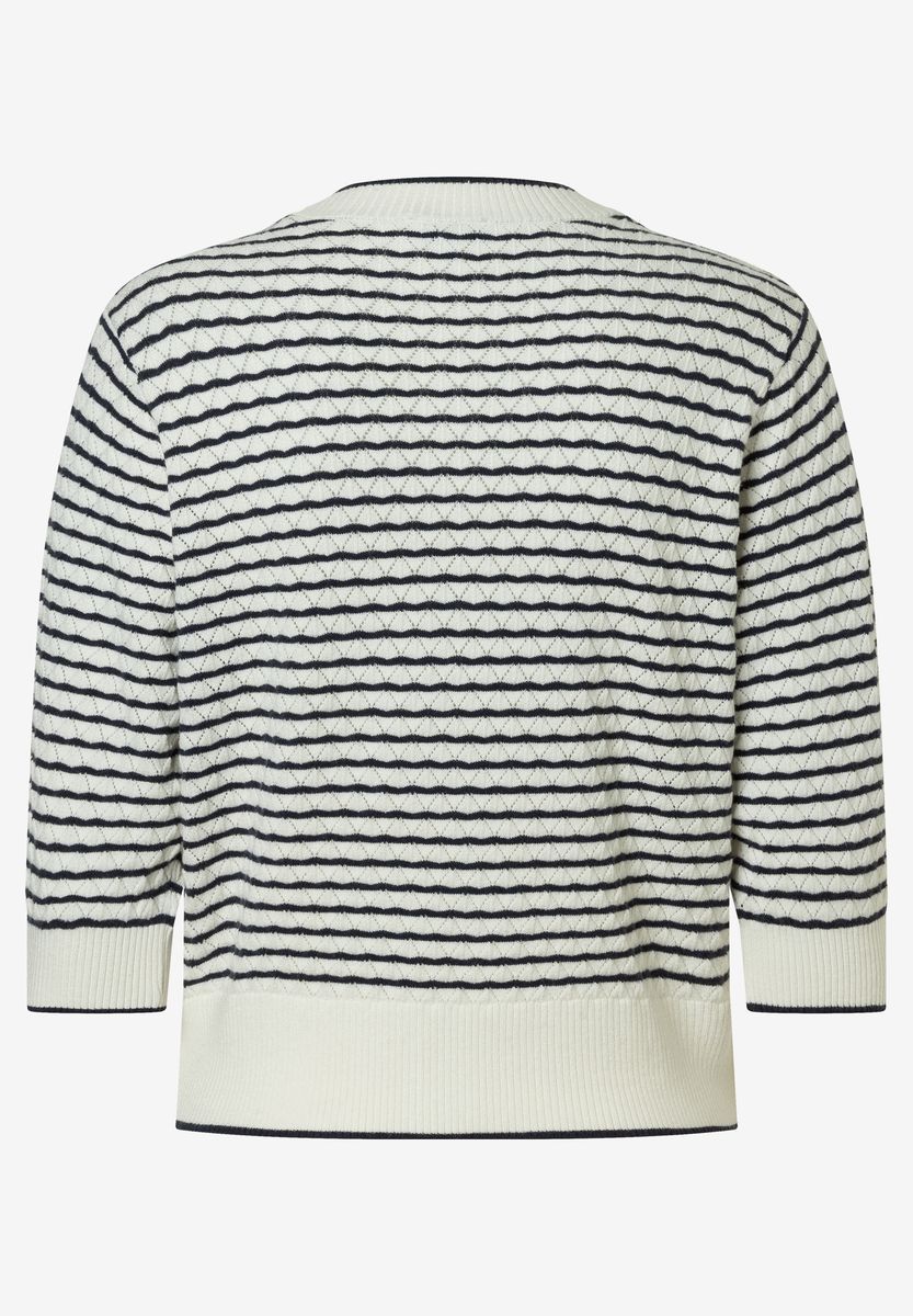 Gestreifte Kurzarm Strickjacke