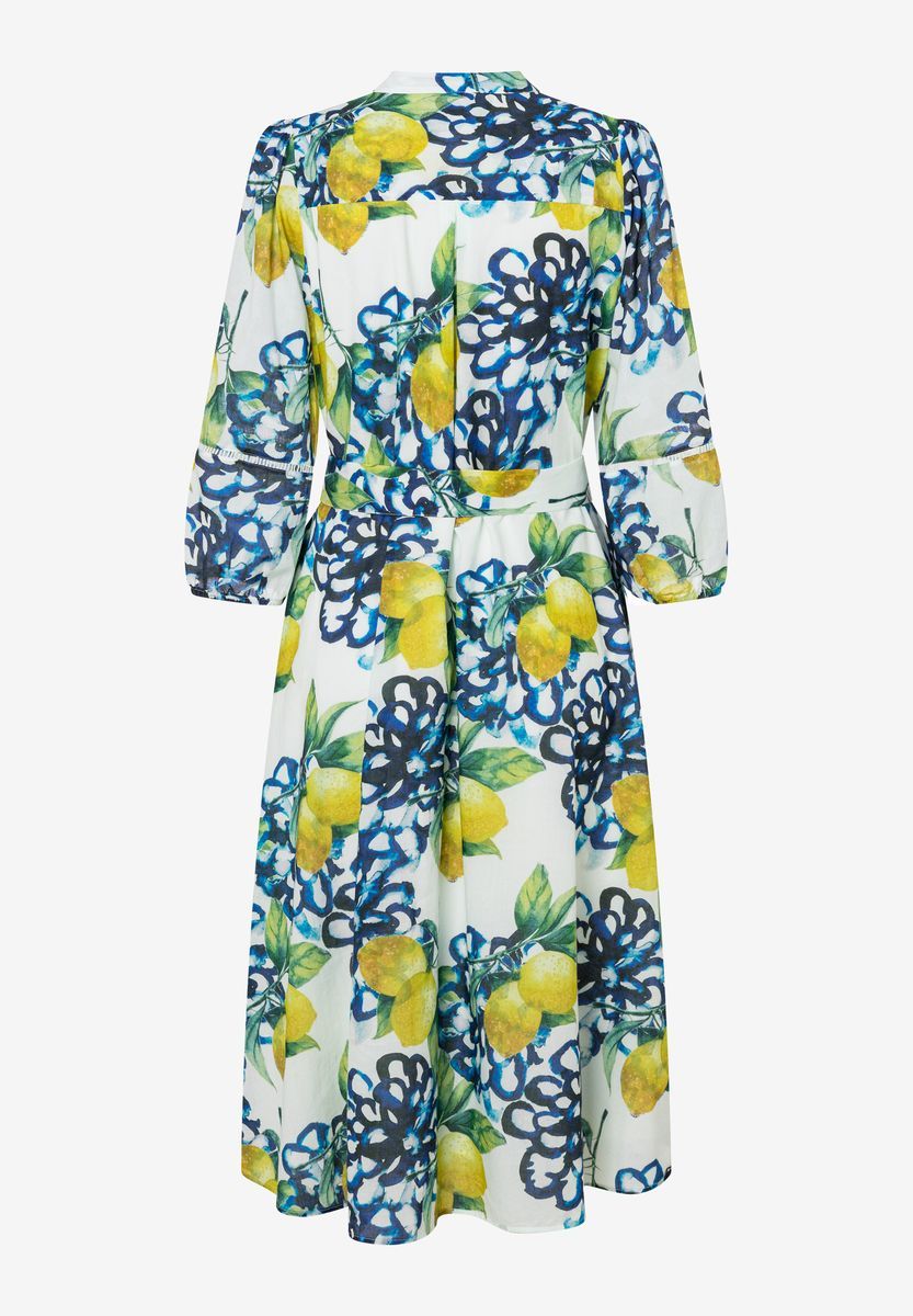 Midi-Hemdkleid mit Zitronenmuster