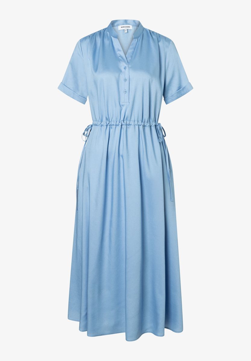 Fließendes Midi-Hemdkleid mit Kordelzug