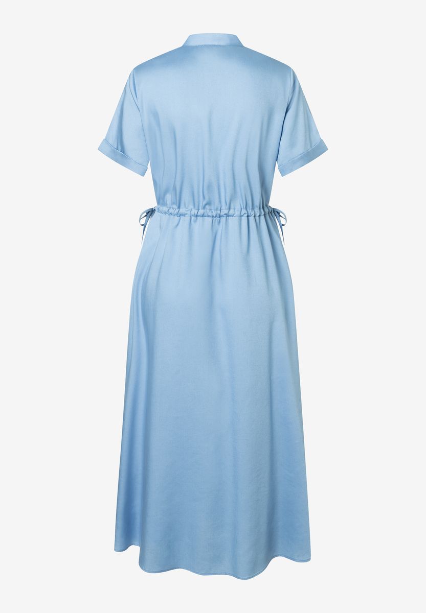 Fließendes Midi-Hemdkleid mit Kordelzug