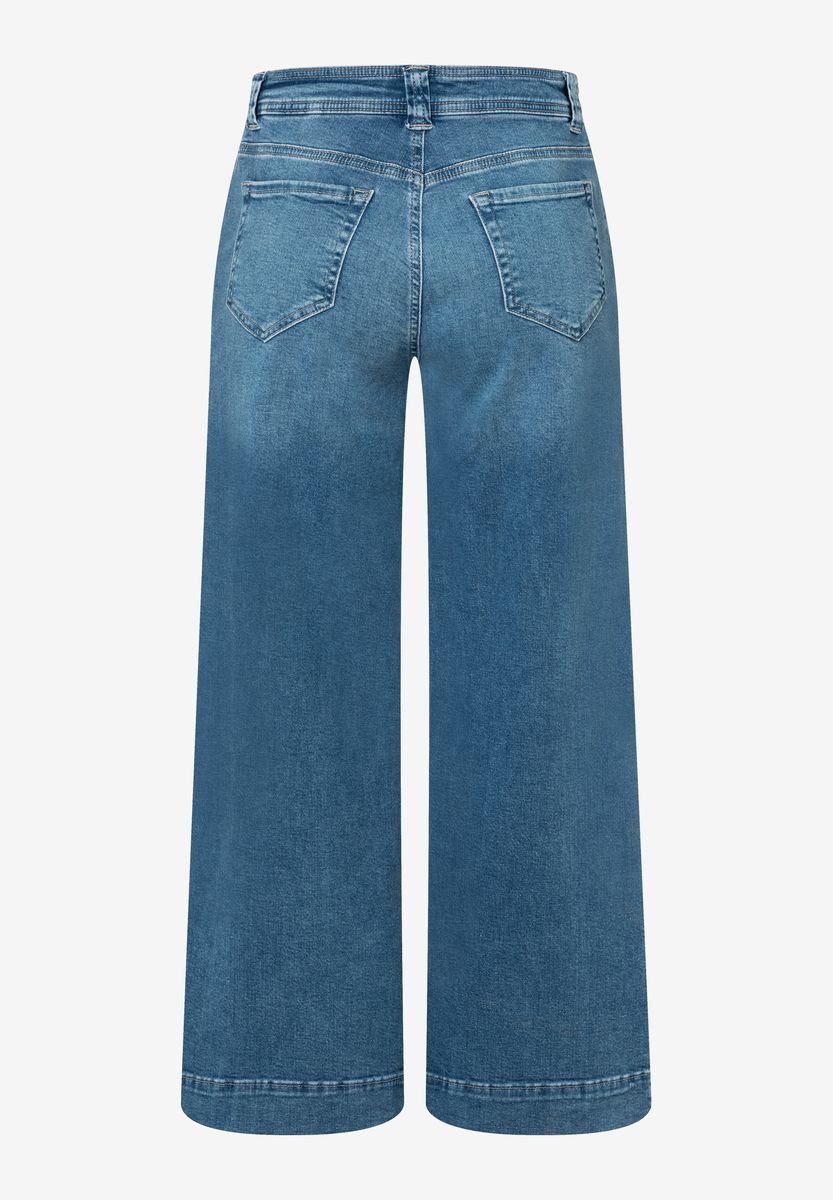 Weite Denim-Culottes mit Tunnelzug