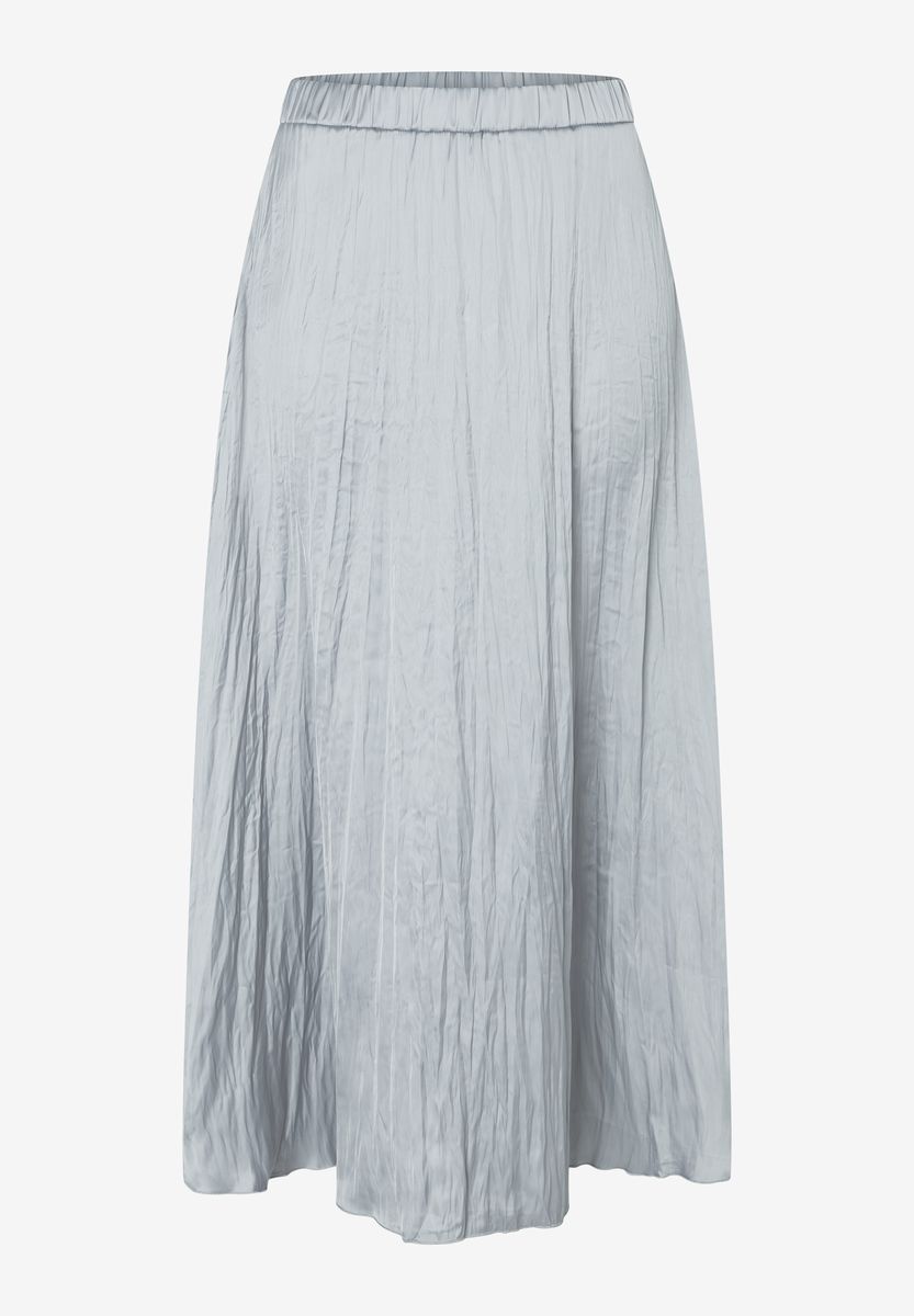 Texturierter Satin-Midi-Rock mit Gummizug