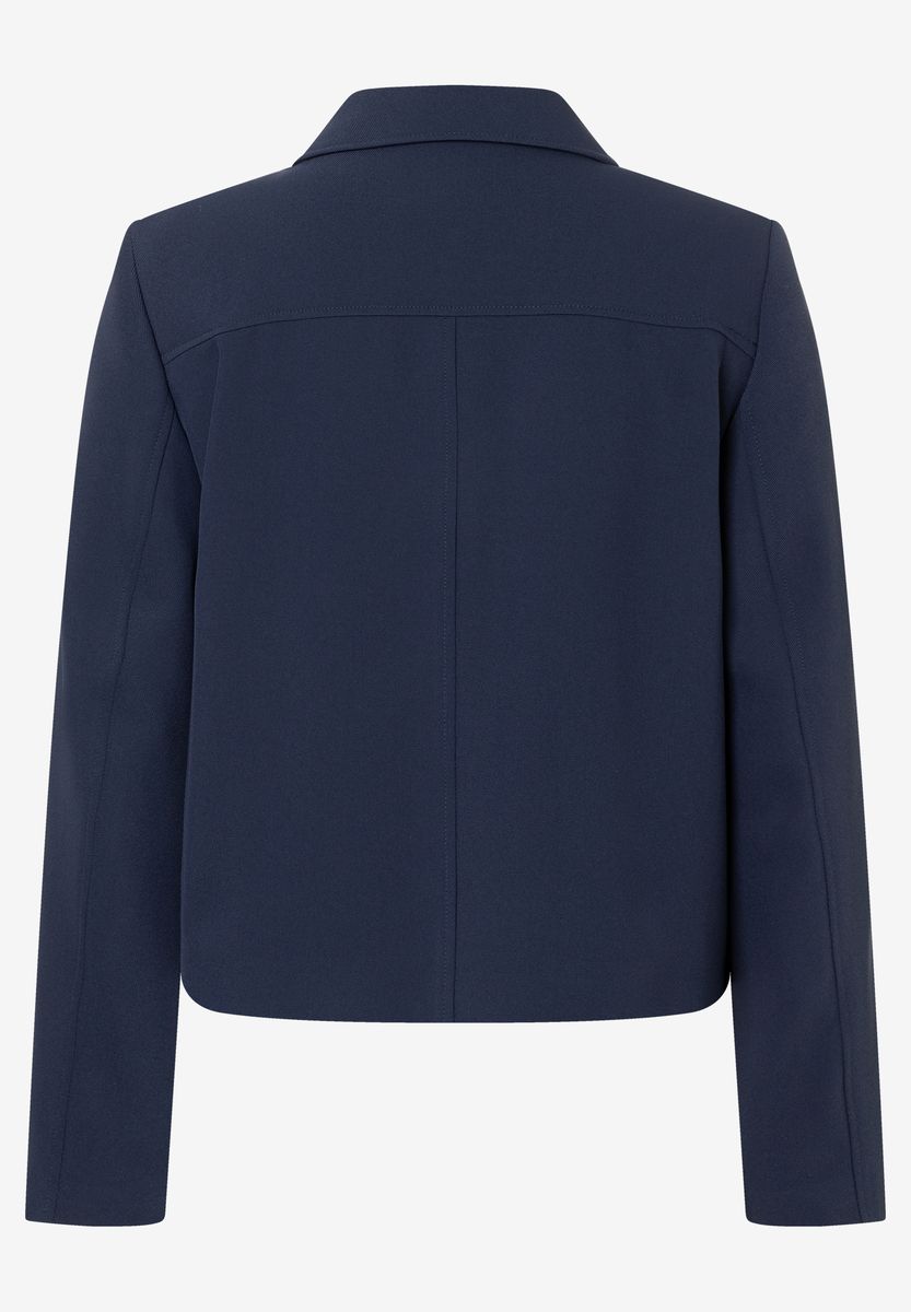 Marineblaue, verkürzte Blazerjacke mit Knöpfen