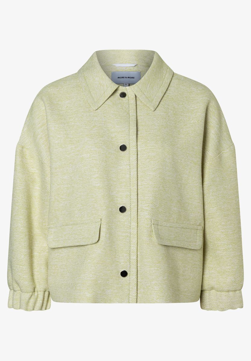 Bouclé Jacke mit Knöpfen in Grün