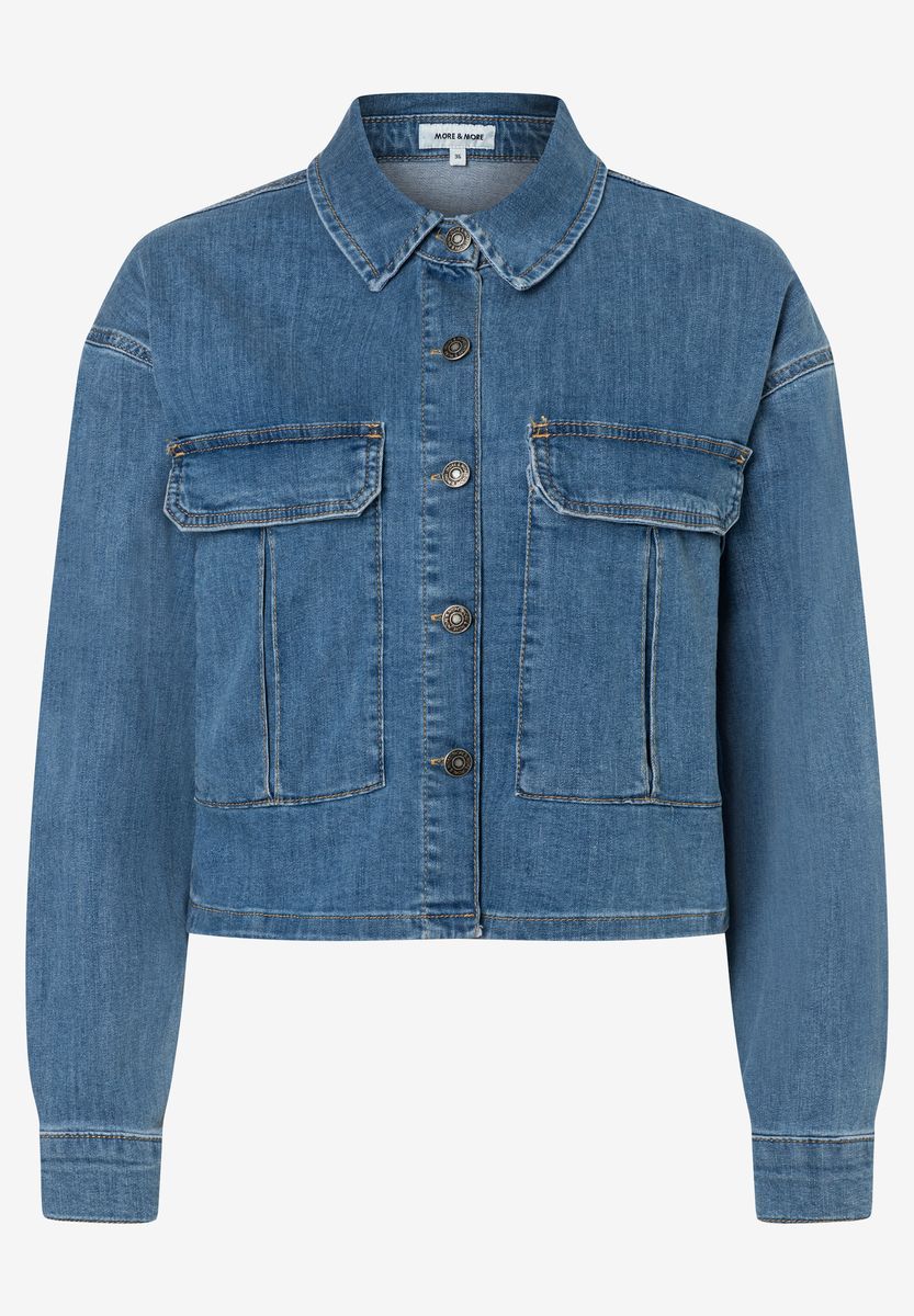 Kurze kastenförmige Jeansjacke