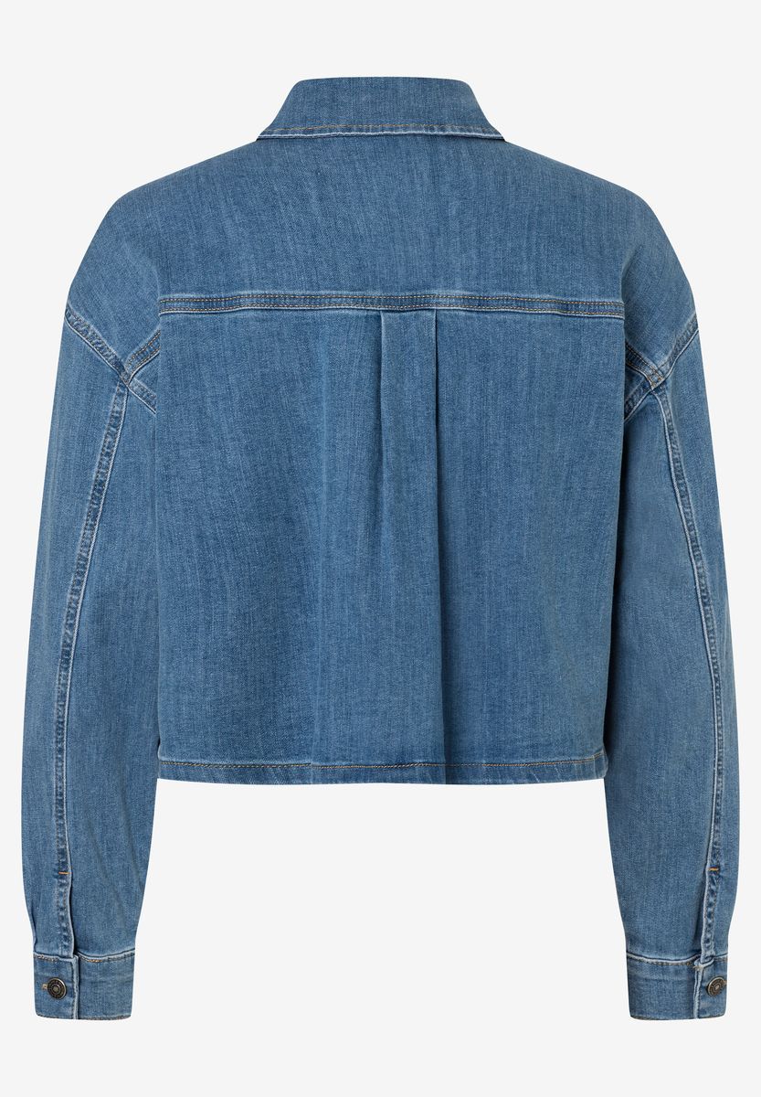 Kurze kastenförmige Jeansjacke