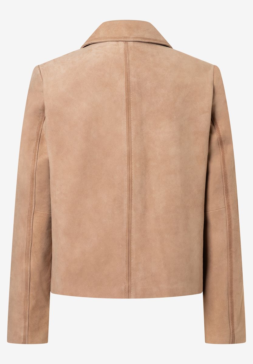 Trucker Jacke aus Veloursleder mit Taschen