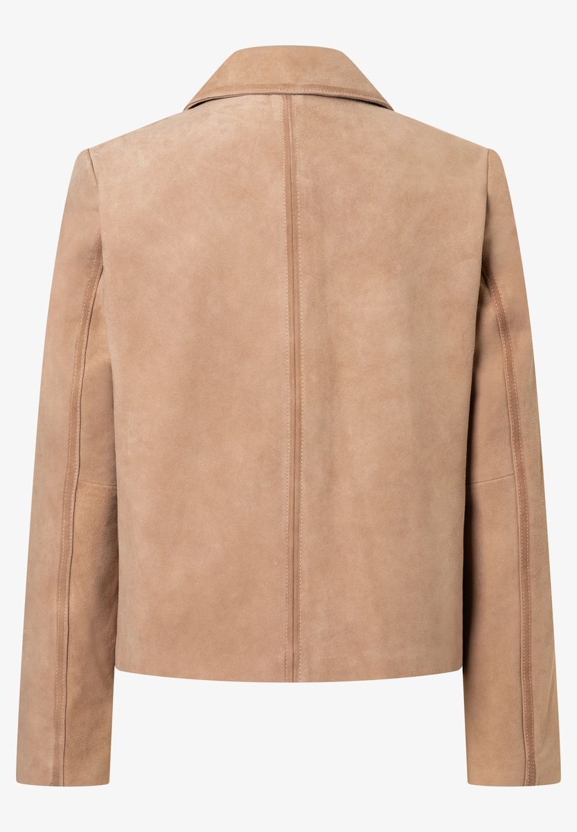 Trucker Jacke aus Veloursleder mit Taschen