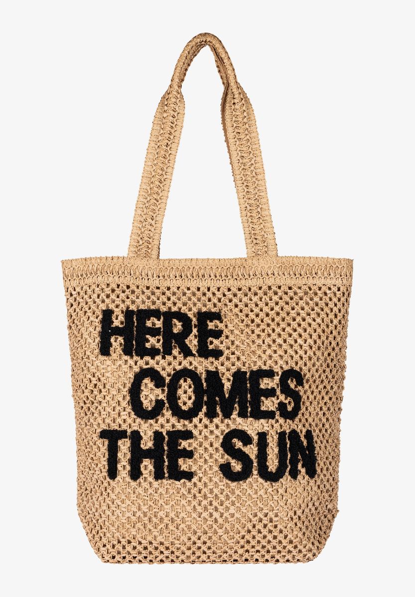 Gewebte Bast Tragetasche Sonnenmotiv