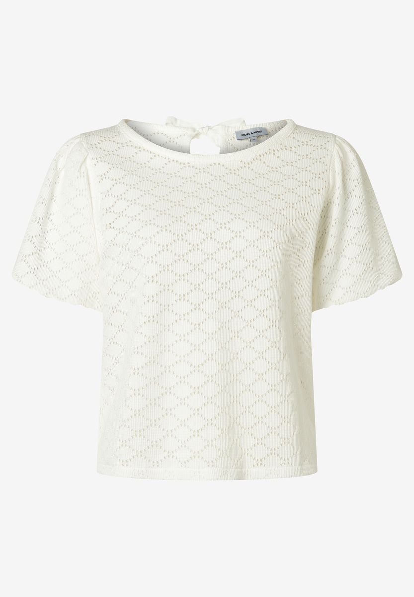 Strukturiertes Strickoberteil mit kurzen Ärmeln