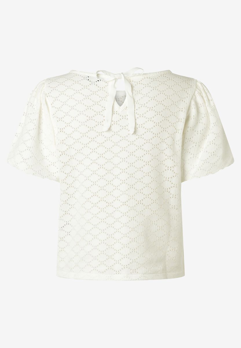 Strukturiertes Strickoberteil mit kurzen Ärmeln