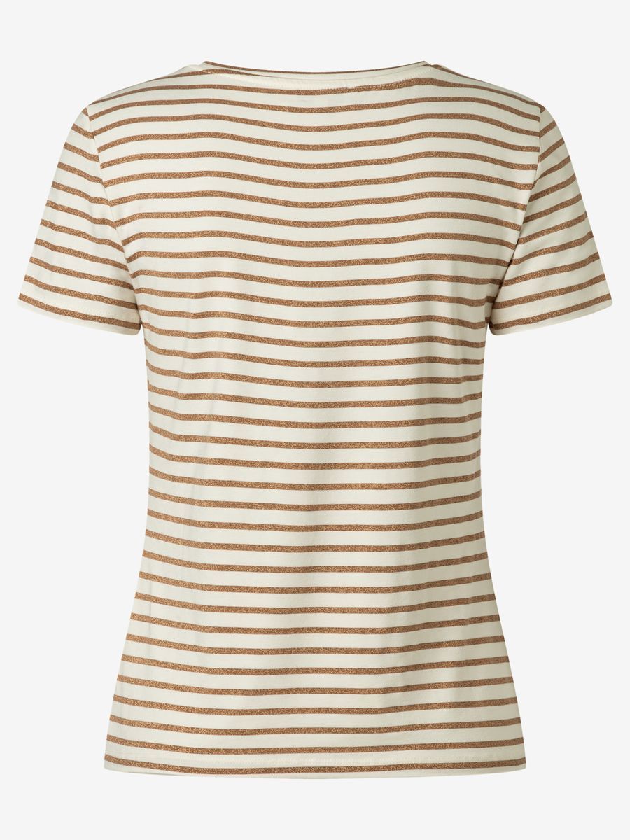 Gestreiftes T-Shirt mit Metallic-Faden